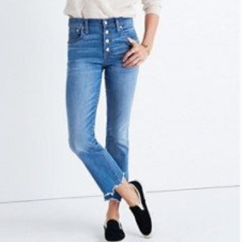 Madewell | 24 Cali Demi Bootcut button fly chewed